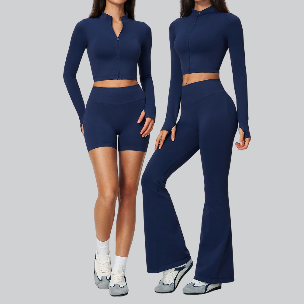 Compression Long Pant - Women's Seamless Tracksuit Yoga Set 2Pcs