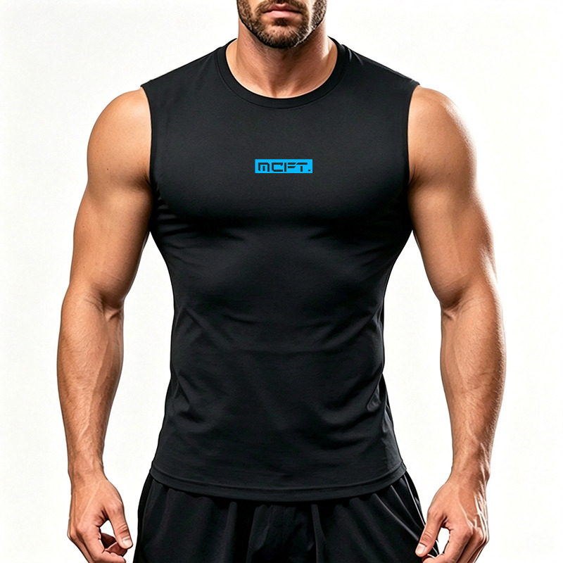 T Shirt Tight Fit - Men Solid Tight Running T-Shirts Sleeveless