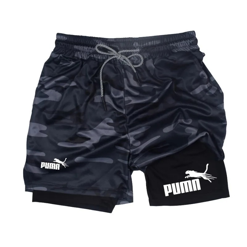 Summer Breathable Two-in-one D - Compression Shorts Athletes ulasan dan harga