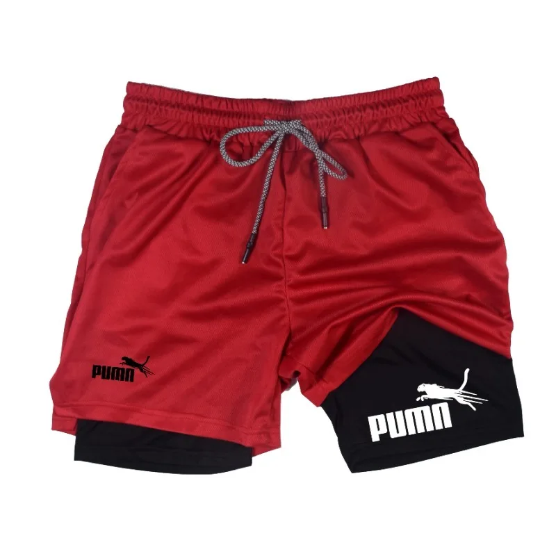 Summer Breathable Two-in-one D - Compression Shorts Athletes ulasan dan harga