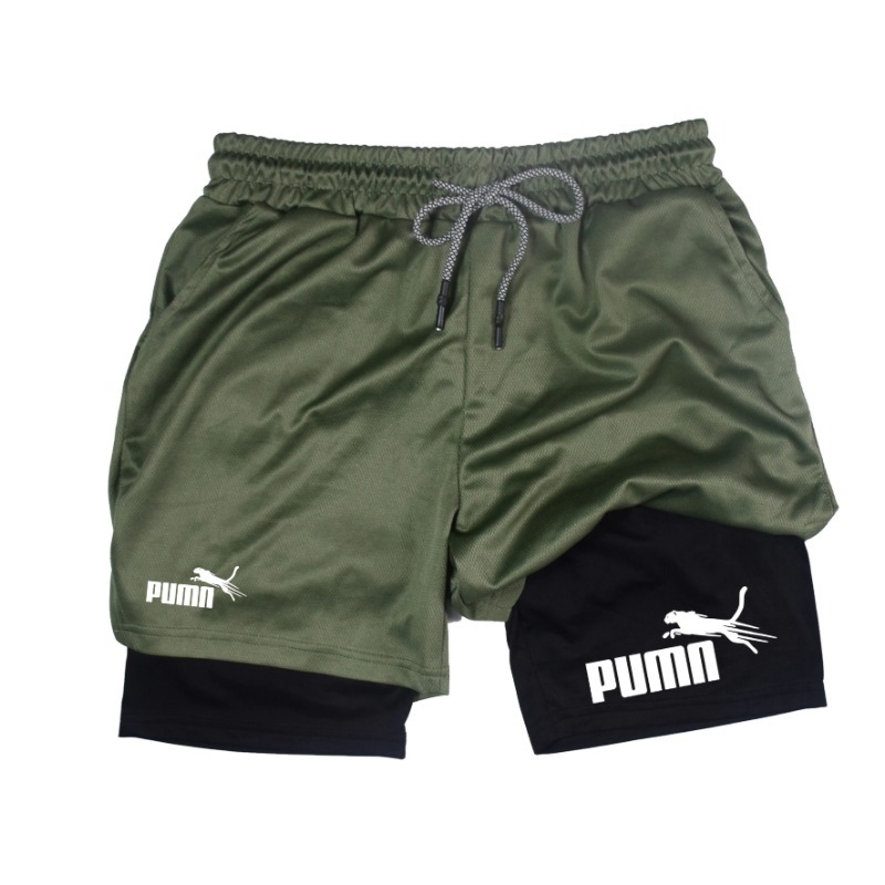 Summer Breathable Two-in-one D - Compression Shorts Athletes ulasan dan harga