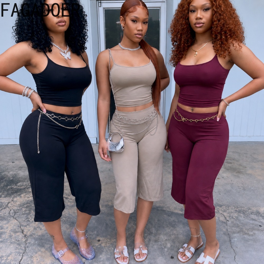 FAGADOER INS Trendy Women 2 Pi - Suspender Tank Top ulasan dan harga