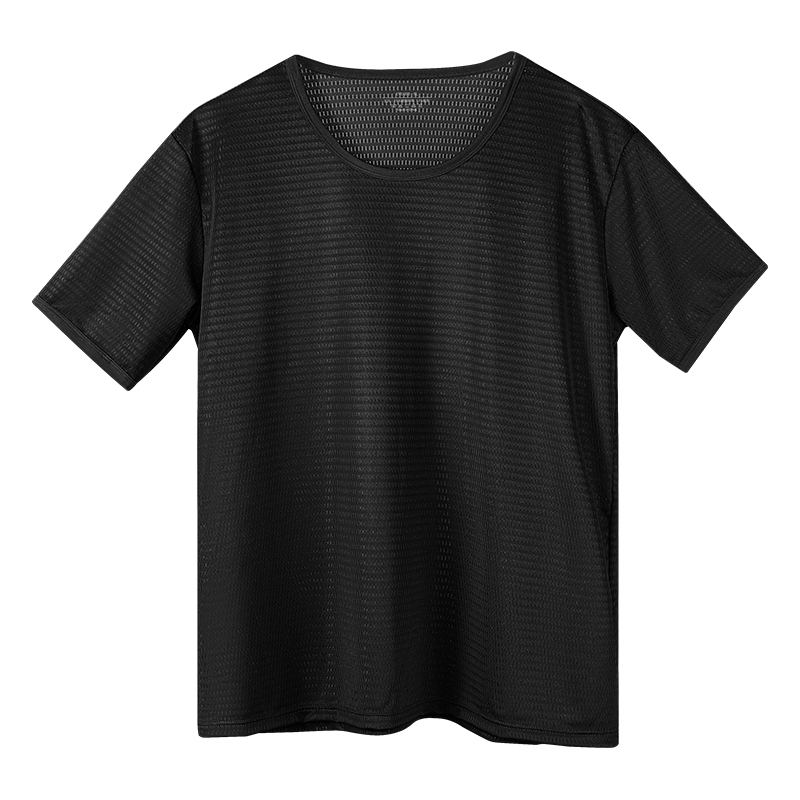 Men's Ice Silk Seamless T-Shir - Undershirt Crew Neck ulasan dan harga
