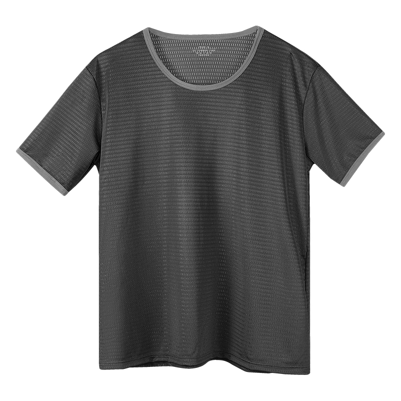 Men's Ice Silk Seamless T-Shir - Undershirt Crew Neck ulasan dan harga
