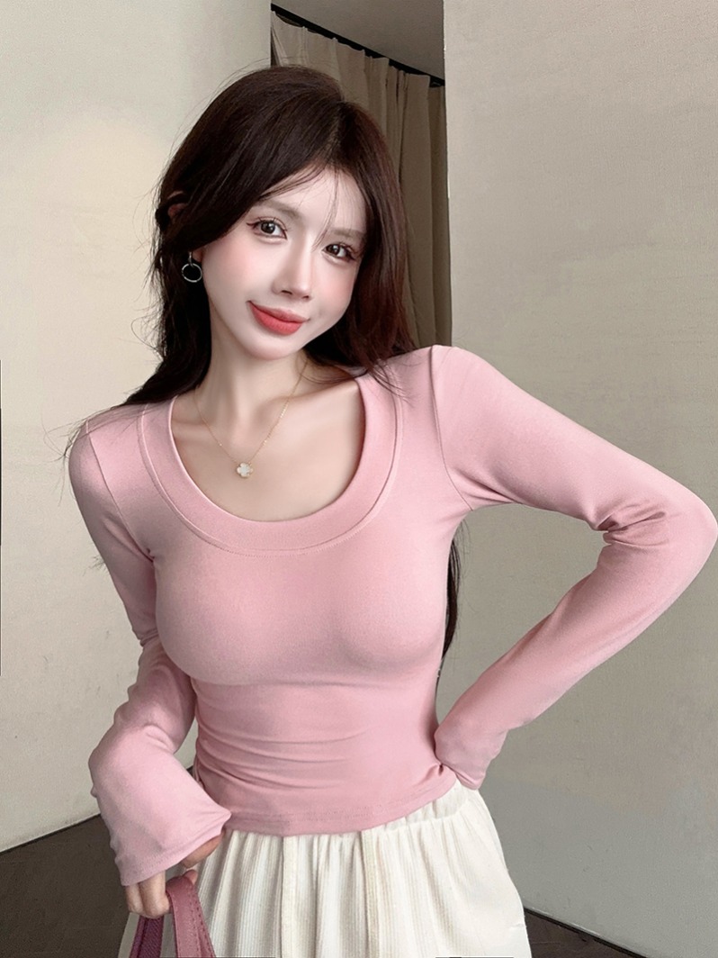 Korean Style Pure Color Long S - T Shirt Tight Fit ulasan dan harga