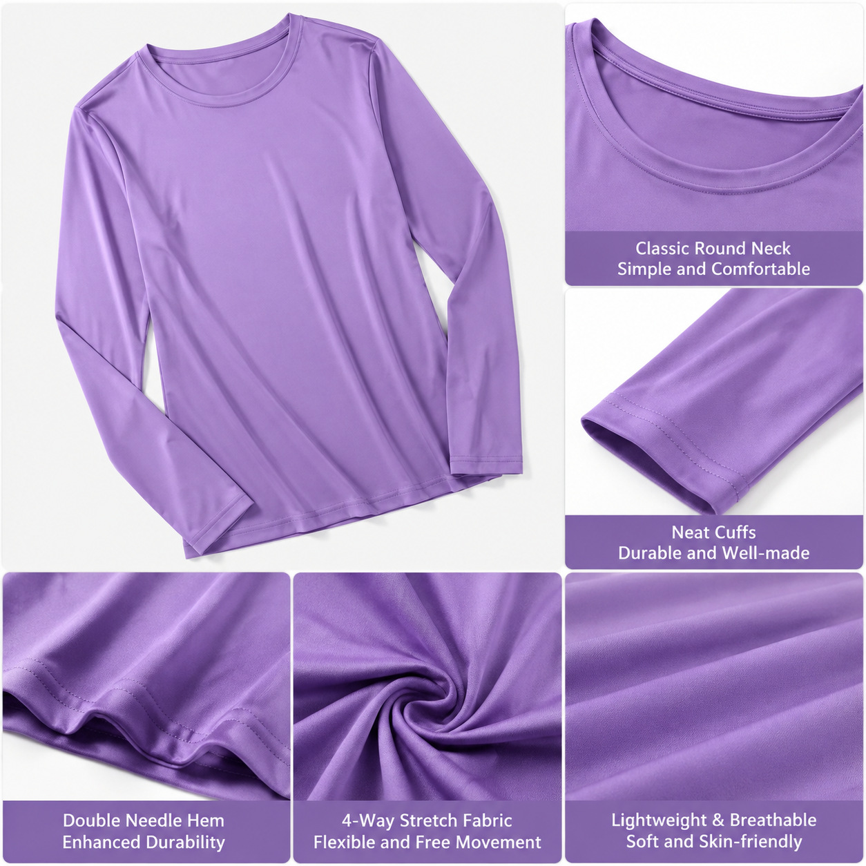 Crew Neck Long Sleeve Scrub Un - Undershirt Crew Neck ulasan dan harga