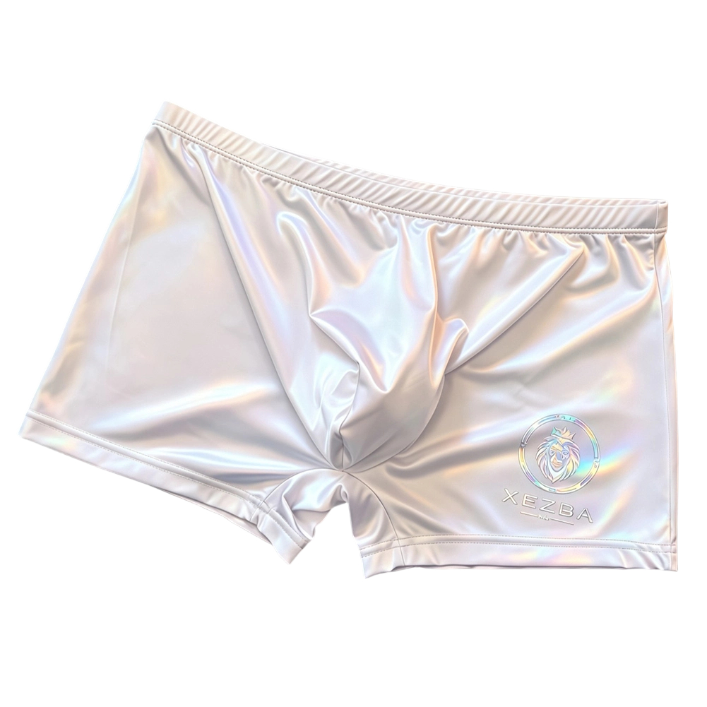 Men Glossy Ice Silk Boxer Shor - Long Leg Trunk Men ulasan dan harga