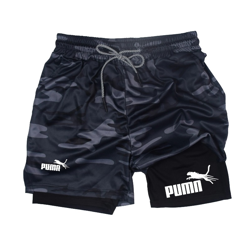 Men's Summer Breathable Double - Compression Shorts Athletes ulasan dan harga