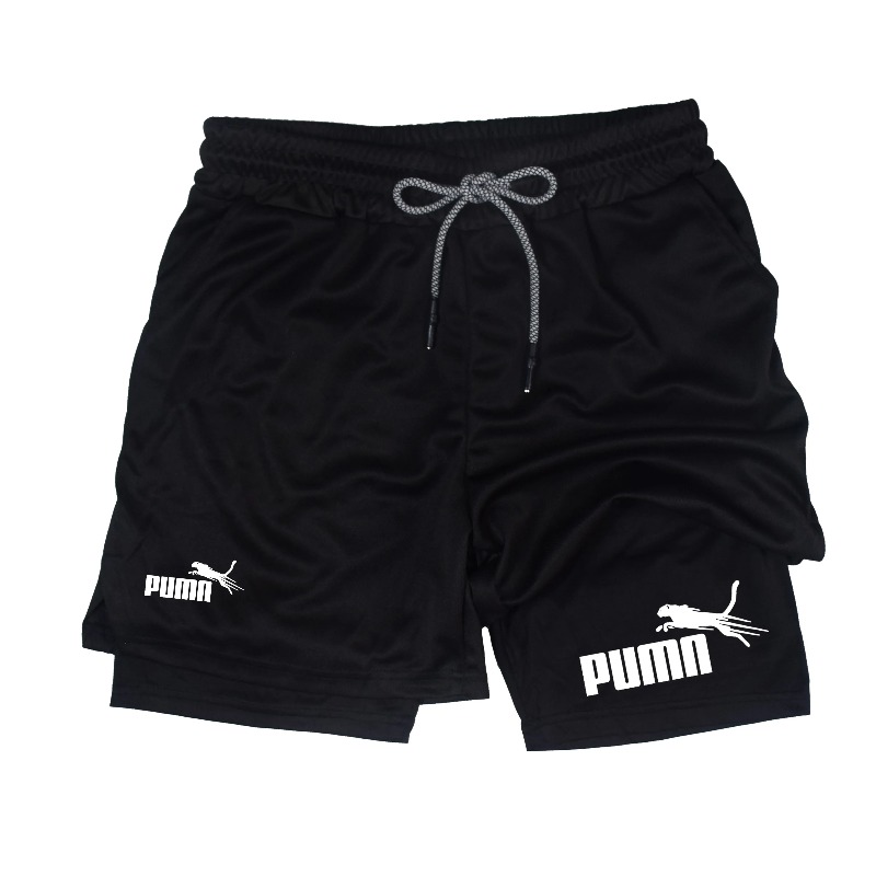 Men's Summer Breathable Double - Compression Shorts Athletes ulasan dan harga