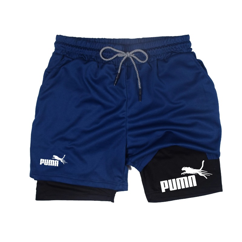 Men's Summer Breathable Double - Compression Shorts Athletes ulasan dan harga