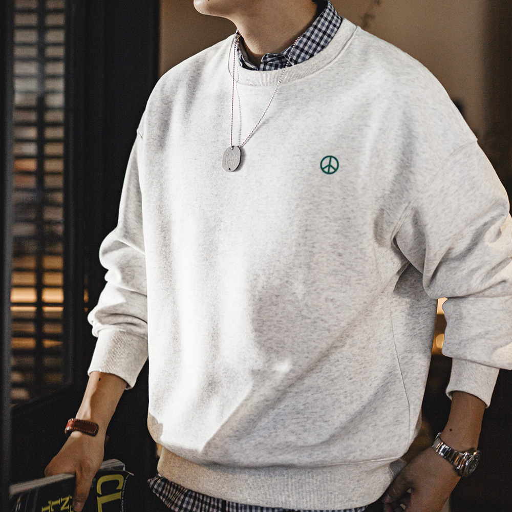 Maden Casual Gray Round-Neck H - Undershirt Crew Neck ulasan dan harga