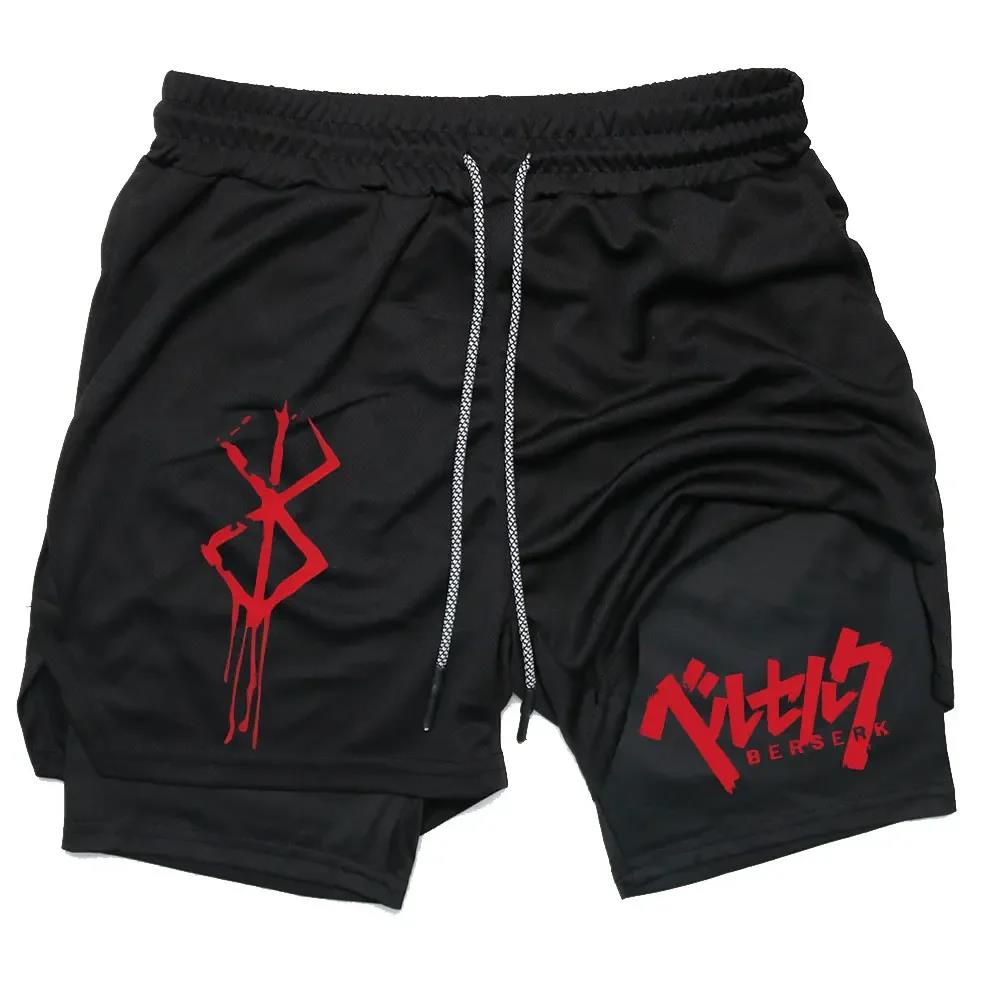 Anime Berserk 2 in 1 Gym Short - Compression Shorts Athletes ulasan dan harga