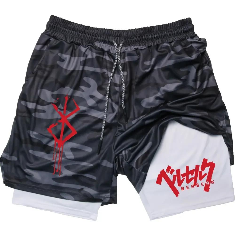 Anime Berserk 2 in 1 Gym Short - Compression Shorts Athletes ulasan dan harga